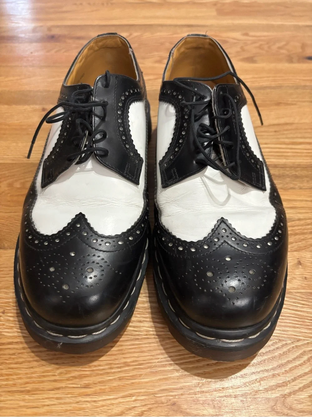 Dr. Martens Black and White Brogue Oxfords
